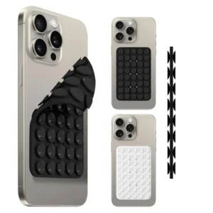 Double Sided Strong Grip Silicone Phone Holder – Adhesive Suction Mount, Anti-Slip Hands-Free Stand