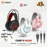 FANTECH HG20 CHIEF II 3.5MM Plug RGB Gaming Headset Wide Sound Field Volume Adjustment Earphones With Microphone For PS4 PC Player Gamer