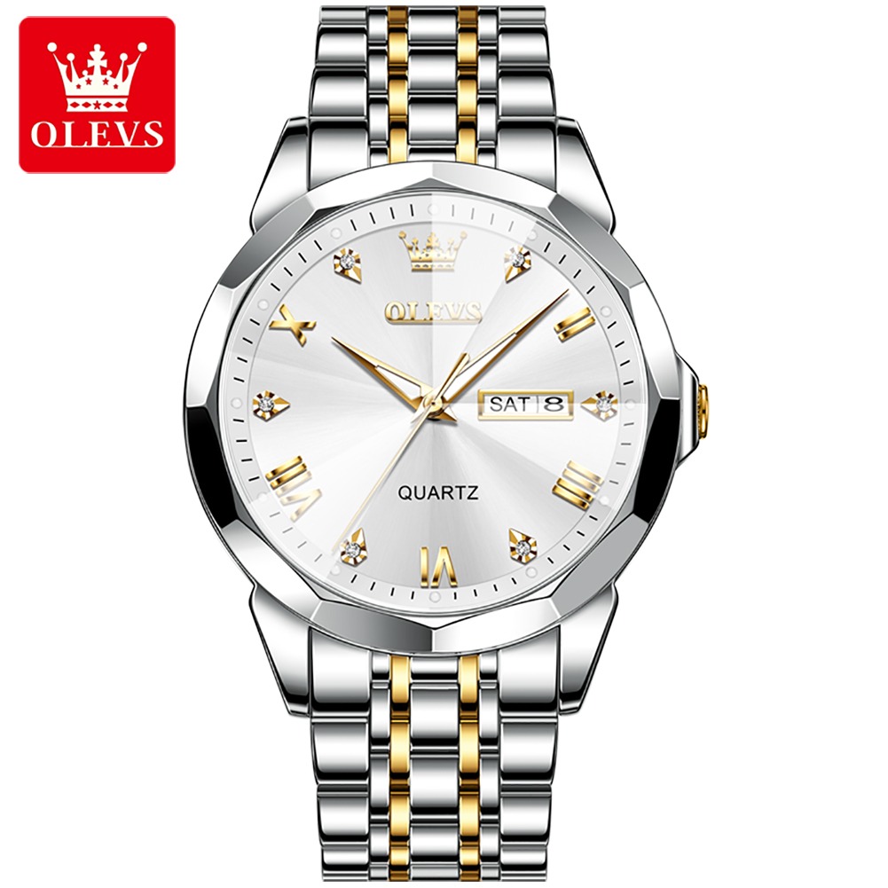 O'levs 9931 New Business Quartz Watch For Men Luxury Diamond Dial Waterproof Stainless