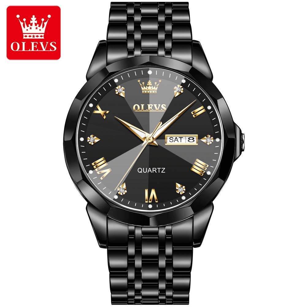 O'levs 9931 New Business Quartz Watch For Men Luxury Diamond Dial Waterproof Stainless